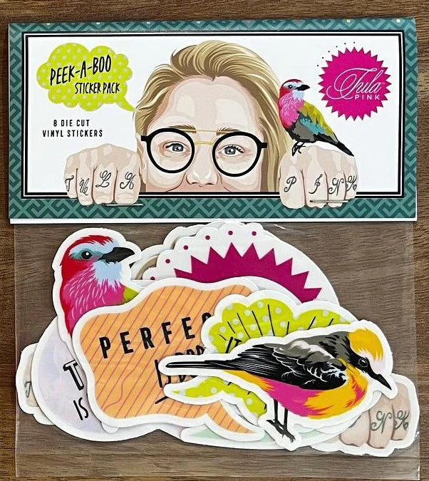 Tula Pink Parisville Peek-a-Boo Sticker Set of 8, Limited Edition