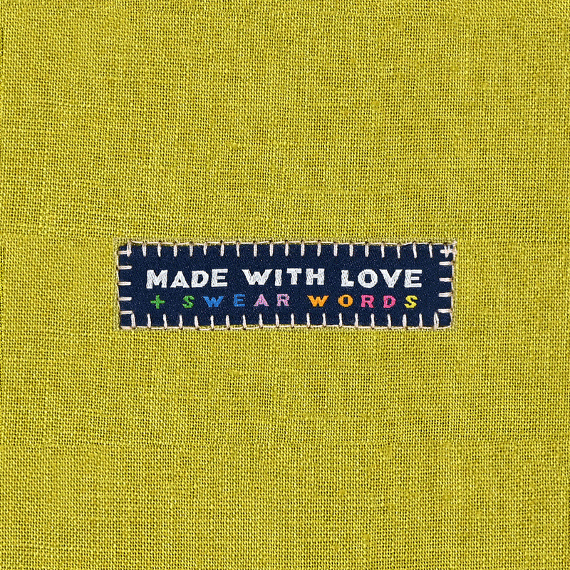 Made with Love and Swear Words, Sew-on Cotton Labels by KATM, pack of 6