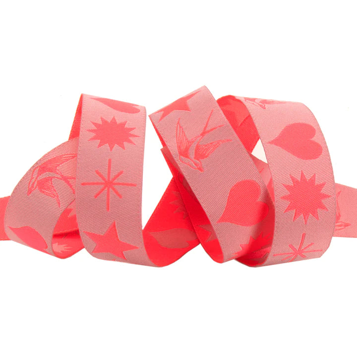 Tula Pink's Fairy Flakes Cosmic Pink 7/8"- Ribbon