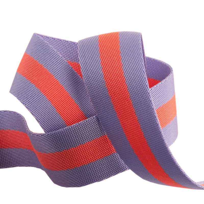 Tula Pink's 1.5" Lavender & Pink Nylon Webbing, By the Yard
