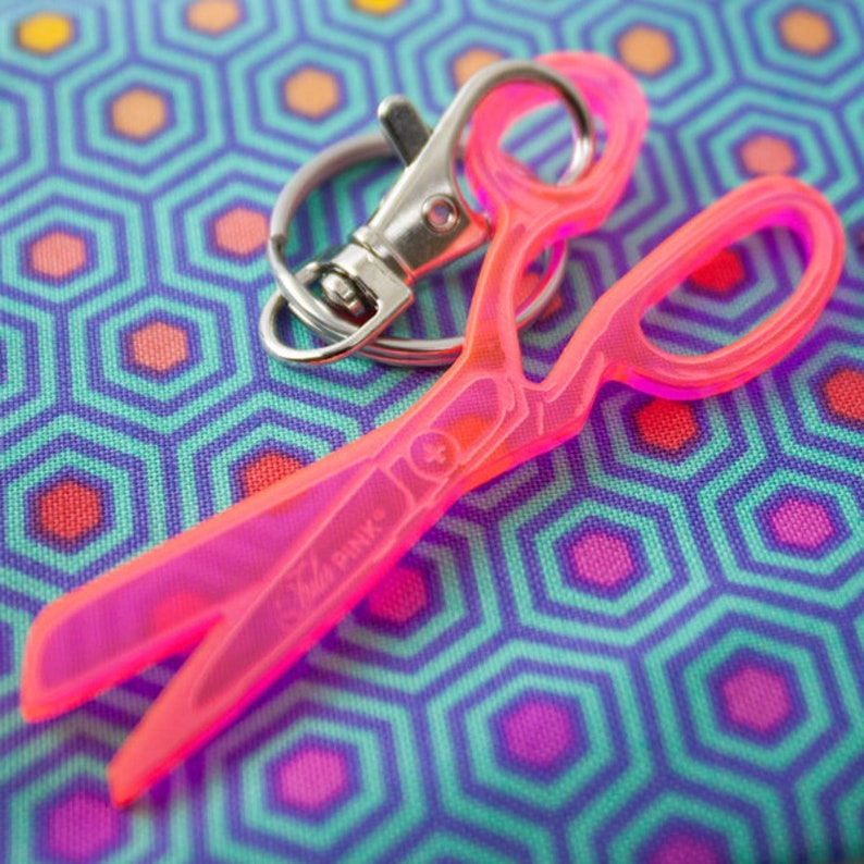 Tula Pink Collection of all 4 Keychain Designs.