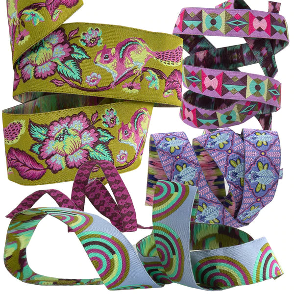 Tula Pink's Limited Edition Vintage Ribbon - Chipper Purple Collection!