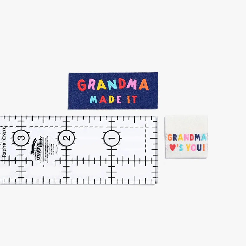 'Grandma Made It - Grandma Loves You!' Sew-on Cotton Labels by KATM, pack of 6