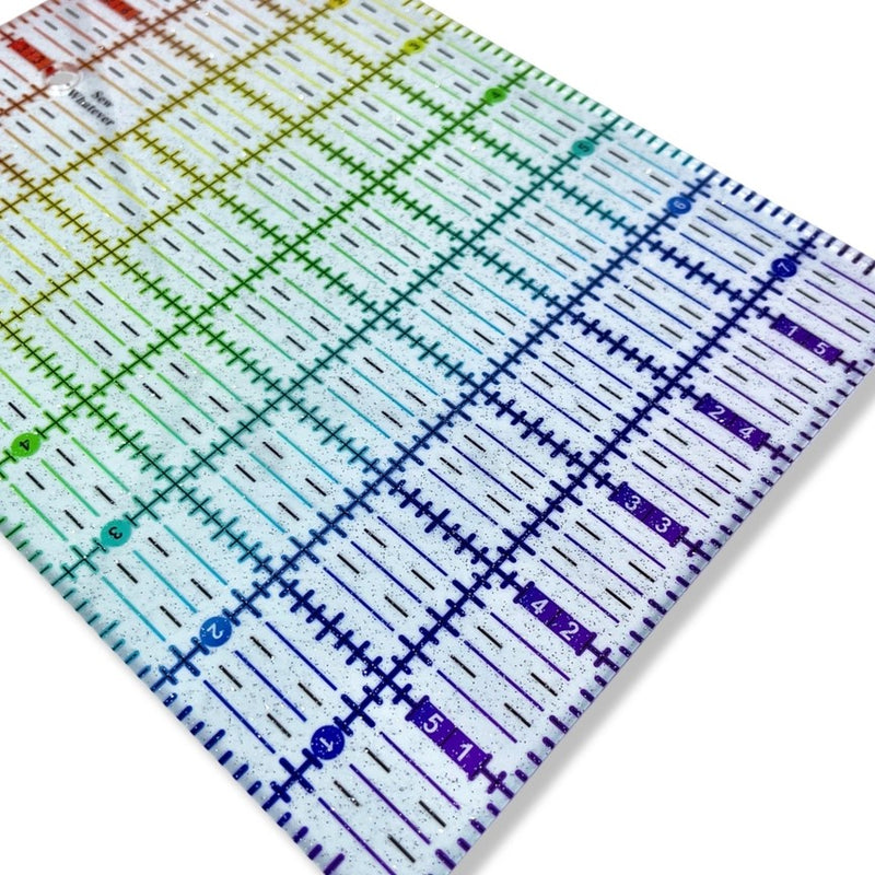 Rainbow Glitter 6" x 8" Ruler