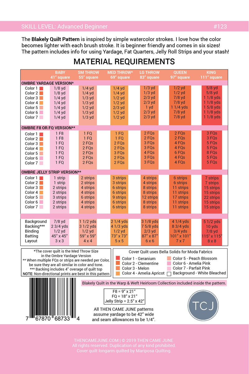 Blakely Quilt Pattern - By Then Came Jane