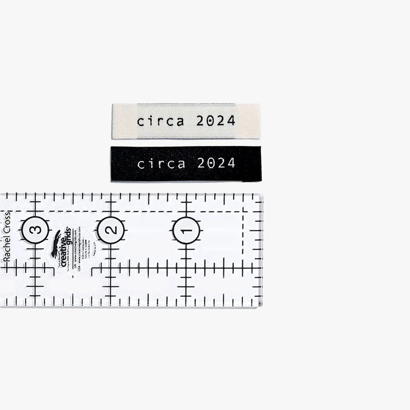 Circa 2024, Sew-on Cotton Labels by KATM, pack of 6