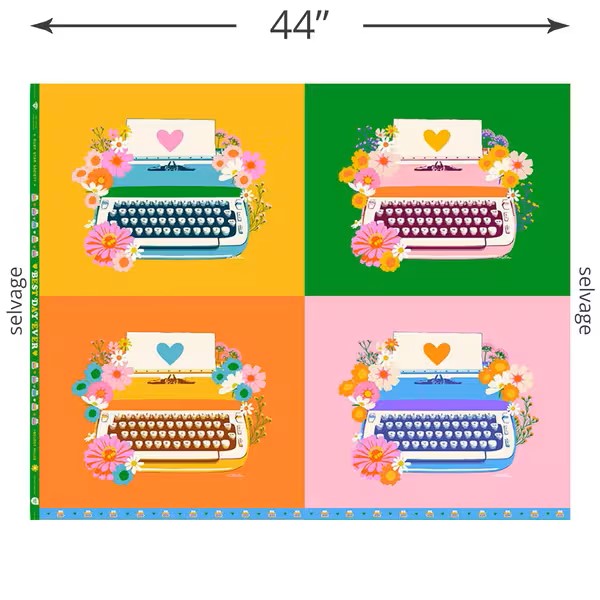 Best Day Ever, Typewriter Panel in Multi, by Melody Miller - Ruby Star Society