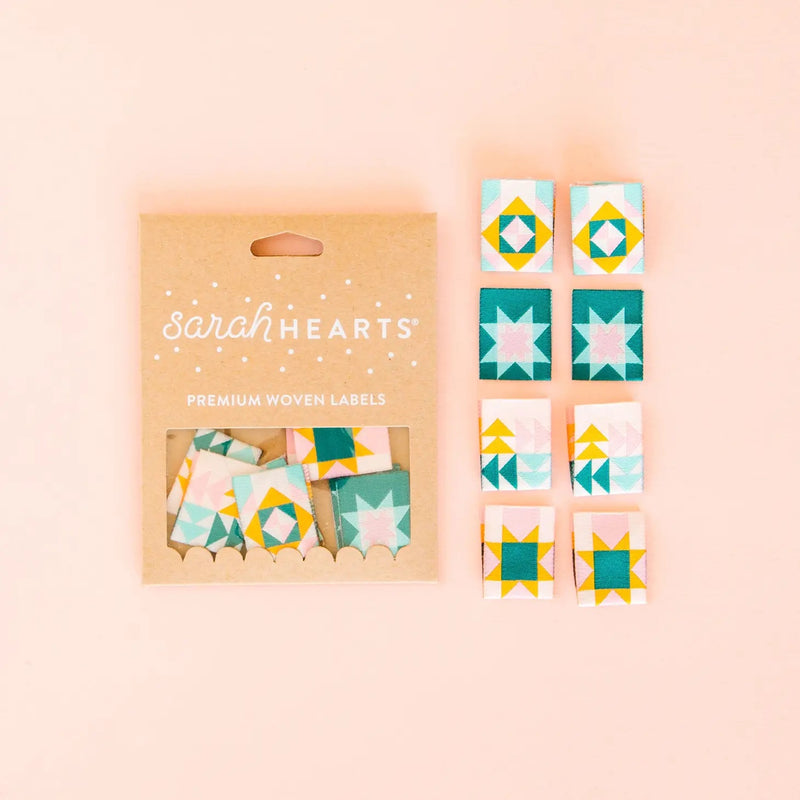 Quilt Block Multipack - Woven Sewing Clothing Label Tags by Sarah Hearts, Set of 8