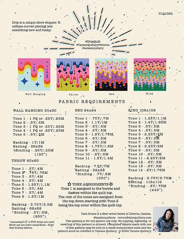 Drip Pattern by Taralee Quiltery