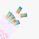 Handmade / Me Made Rainbow Stripe, Sew-on Cotton Labels by KATM, pack of 6