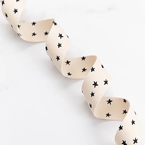 Starry Webbing Natural/Black 1.5" wide - By the Yard