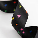 Starry Vivid Black 1.5" Wide Webbing, Ruby Star Society, by the Yard!