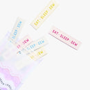Eat Sleep Sew Sew-on Cotton Labels by KATM, pack of 6