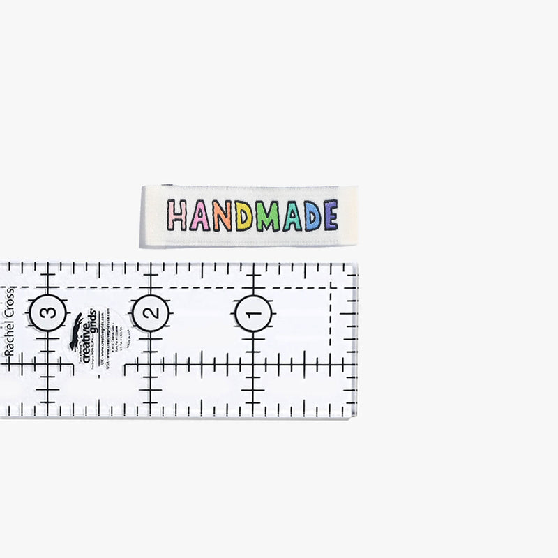 Handmade Rainbow, Sew-on Cotton Labels by KATM, pack of 6