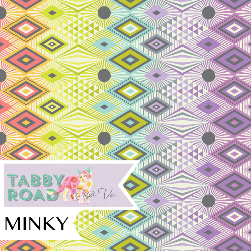 PREORDER Tula Pink's Tabby Road Déjà Vu -Disco Lucy - Prism (Minky)*July 2024