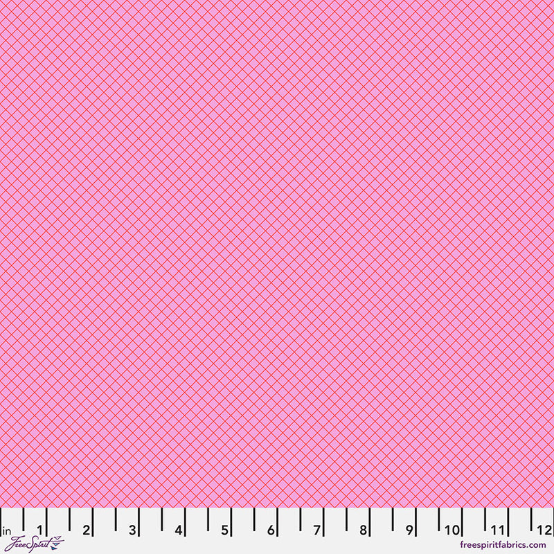Tula Pink's 2025 True Colors - On the Grid, Bubblegum Colorway