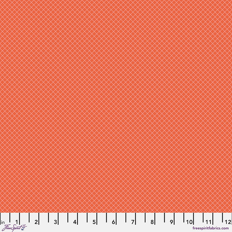 Tula Pink's 2025 True Colors - On the Grid, Salmon Colorway