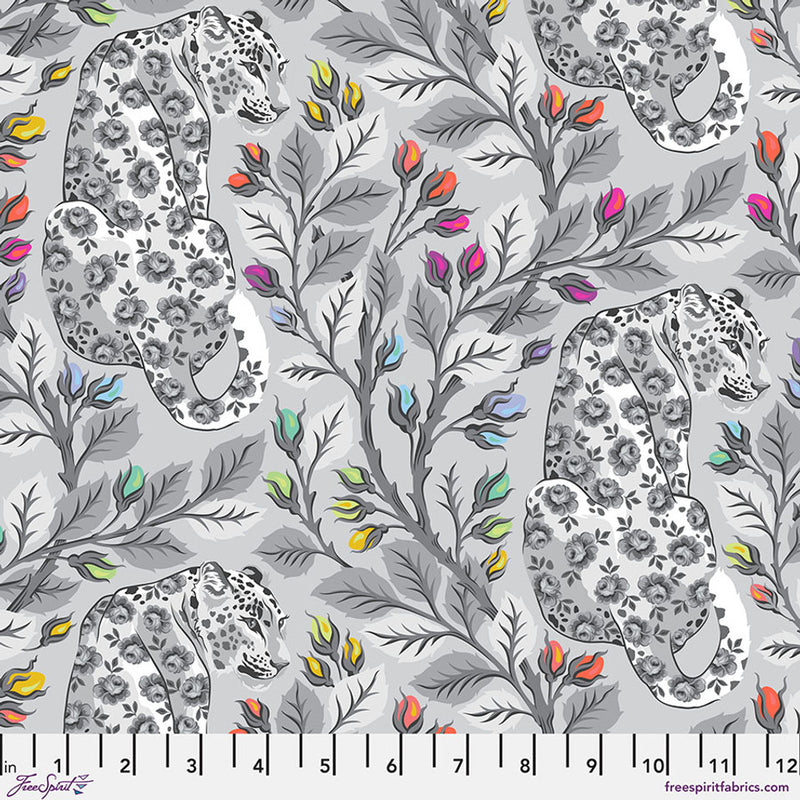 Tula Pink's Beautymark - Fog, Graywork