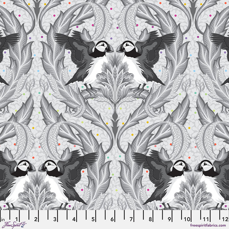Tula Pink's Huffin & Puffin - Whisper, Graywork