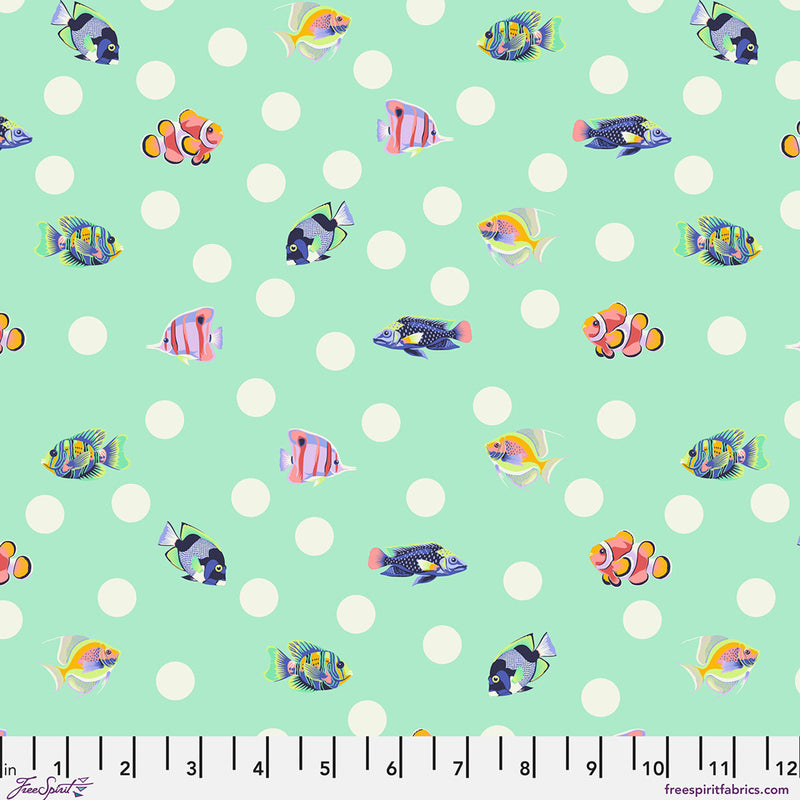 PREORDER Tula Pink's School Crossing - Seafoam || Floral Reef *ETA April 2026*