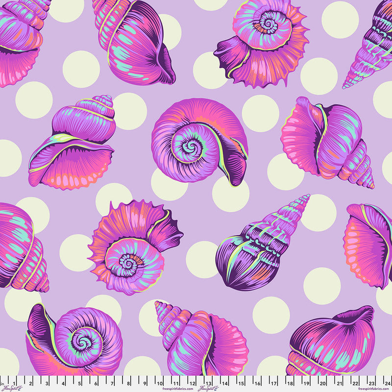 PREORDER Tula Pink's 108" Backing Fabric - Big Shelly - Ultraviolet || Floral Reef *ETA April 2026*