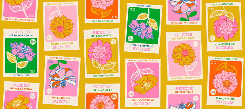 Flowerland by Melody Miller for Ruby Star Society -Seeds in Goldenrod