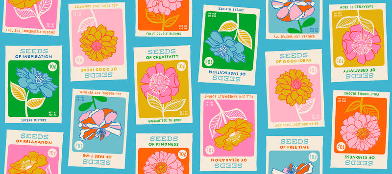 Flowerland by Melody Miller for Ruby Star Society -Seeds in Summer Sky