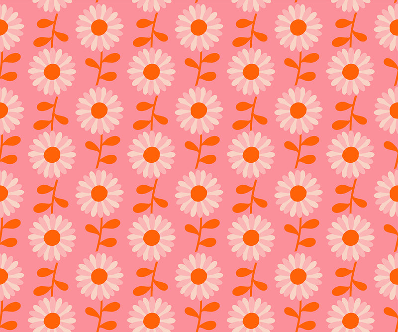 Flowerland by Melody Miller for Ruby Star Society - Field of Flowers in Sorbet