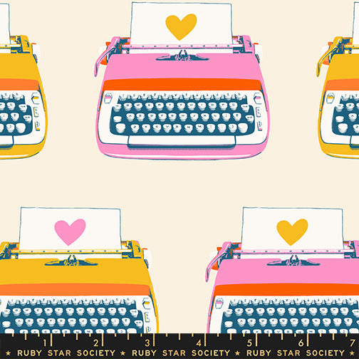 Best Day Ever, Typewriters in Natural, by Melody Miller - Ruby Star Society