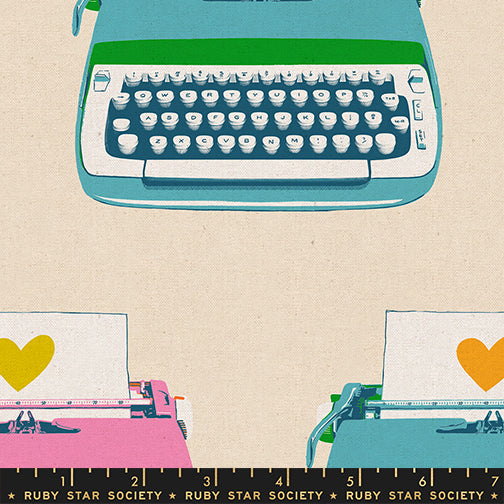 Best Day Ever, Canvas Typewriters in Natural, by Melody Miller - Ruby Star Society