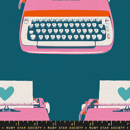 Best Day Ever, Canvas Typewriters in Teal, by Melody Miller - Ruby Star Society