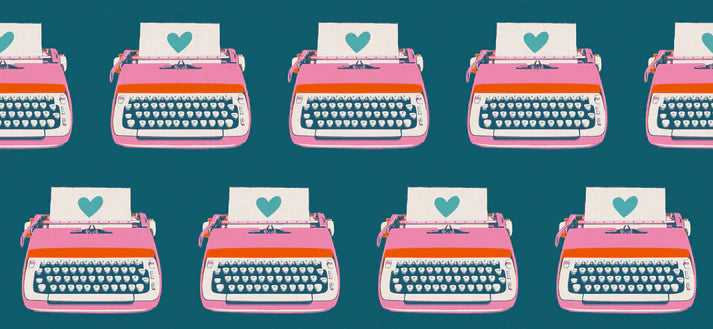 Best Day Ever, Canvas Typewriters in Teal, by Melody Miller - Ruby Star Society
