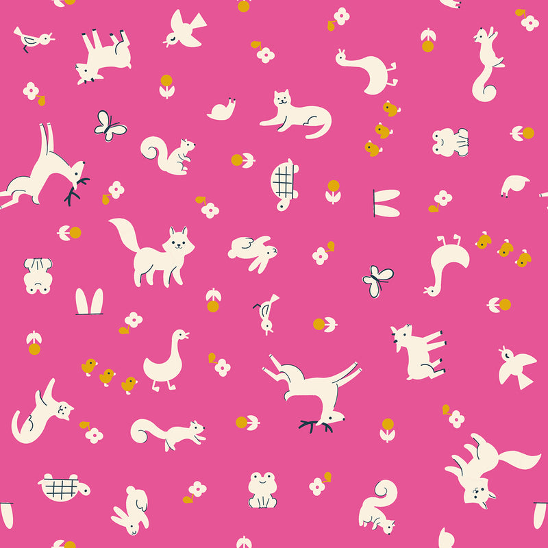 Woodland Forest- Menagerie in Raspberry - Ruby Star Society