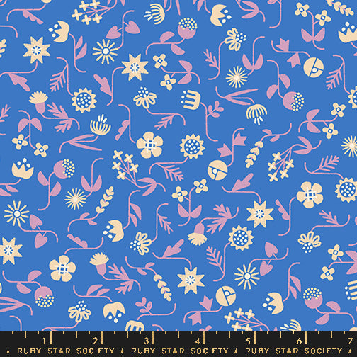Salutations, Flowery Florals in Lapis, by Rashida Coleman-Hale For Ruby Star Society