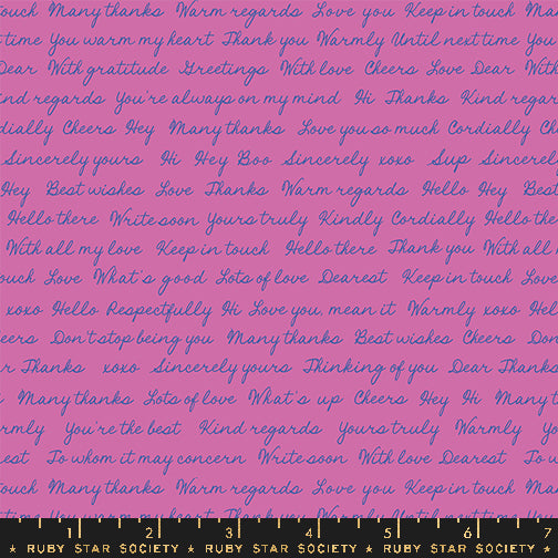 Salutations, Hello Goodbye in Heliotrope, by Rashida Coleman-Hale For Ruby Star Society