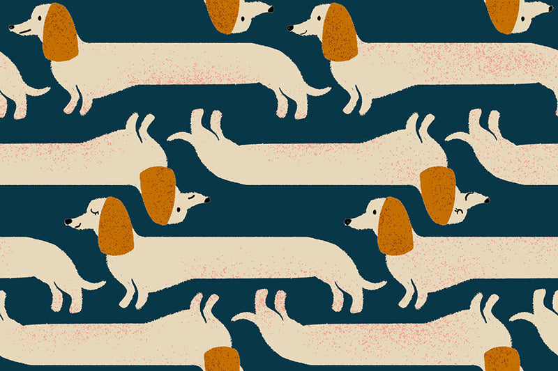 Dog Park by Sarah Watts for Ruby Star Society, Long Dog in Navy