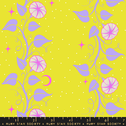 Glow Garden, Moon Vines in Citron, by Sarah Watts - Ruby Star Society