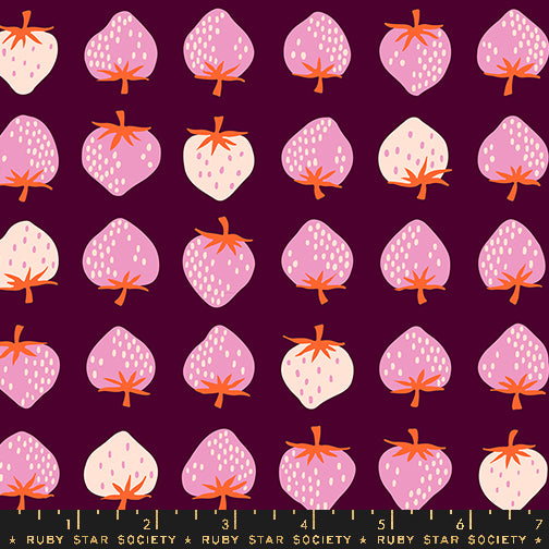 Strawberry, Strawberry in Deep Plum, by Kimberly Kight for Ruby Star Society