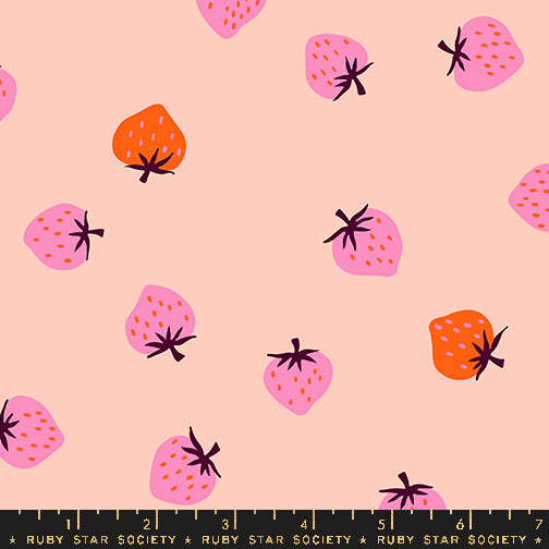 Strawberry, Strawberry Toss in Pale Peach, by Kimberly Kight for Ruby Star Society