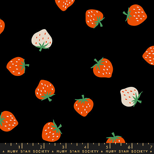 Strawberry, Strawberry Toss in Black, by Kimberly Kight for Ruby Star Society