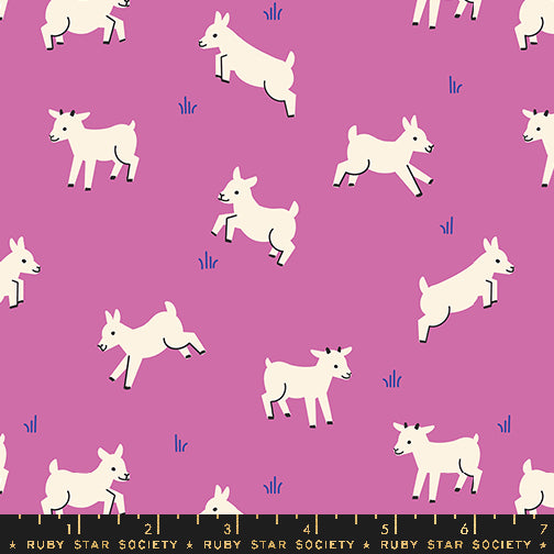 Animal Animal Baby Goats in Heliotrope - by Ruby Star Society