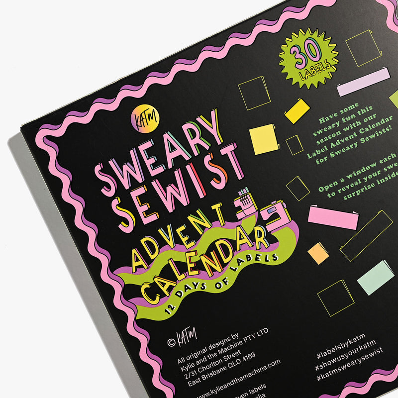PREORDER - KATM 2025 Sweary Label Advent Calendar, 12 windows, 30 Labels