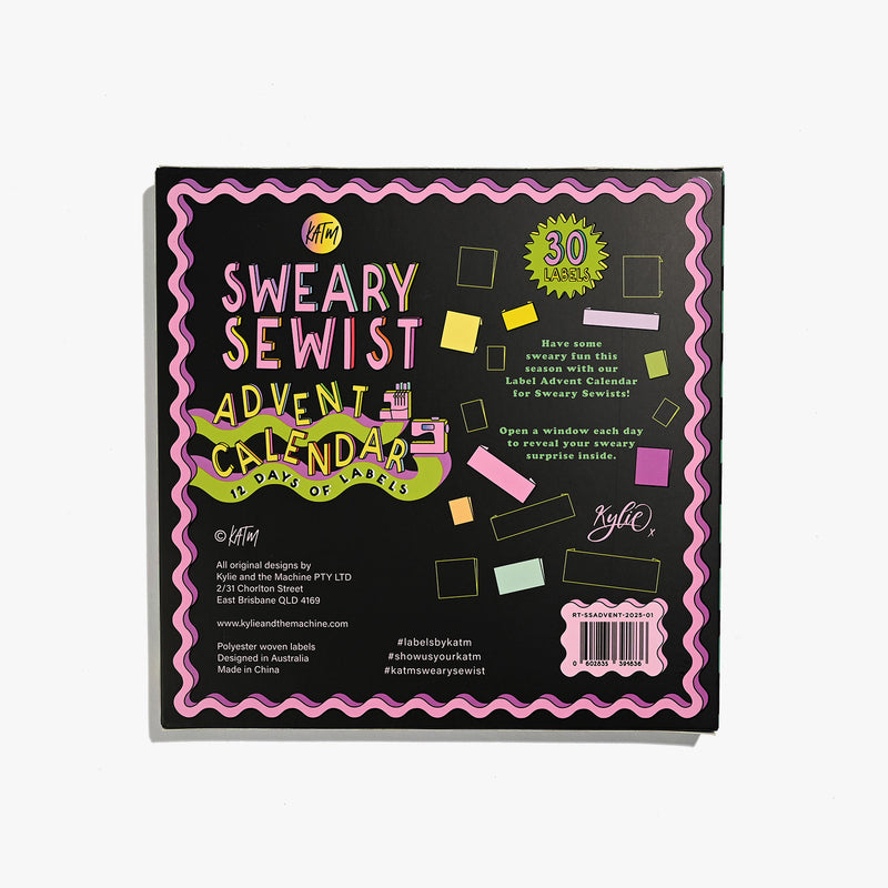 PREORDER - KATM 2025 Sweary Label Advent Calendar, 12 windows, 30 Labels