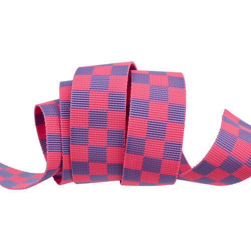 Tula Pink Untamed 1.5" Check Please Webbing - Nova