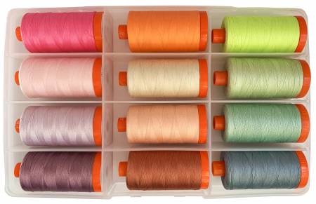 Tula Pinks Neon's & Neutrals Aurifil Thread - 12 Large Spools