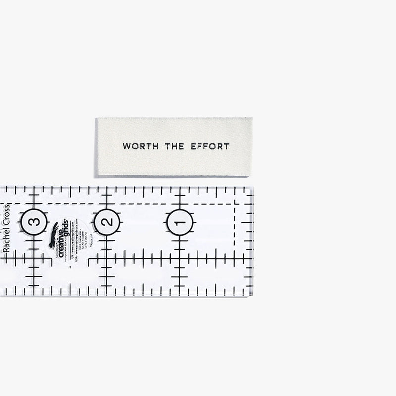 Worth the Effort, Sew-on Cotton Labels by KATM, pack of 6