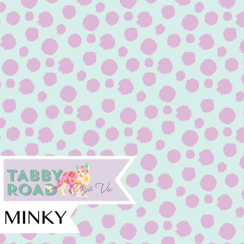 PREORDER Tula Pink's Tabby Road Déjà Vu -Fur Ball - Technomint (Minky) *July 2024