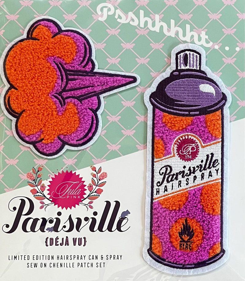 Tula Pink Parisville Deja Vu Hairspray Sew-On Chenille Patch Set, Limited Edition