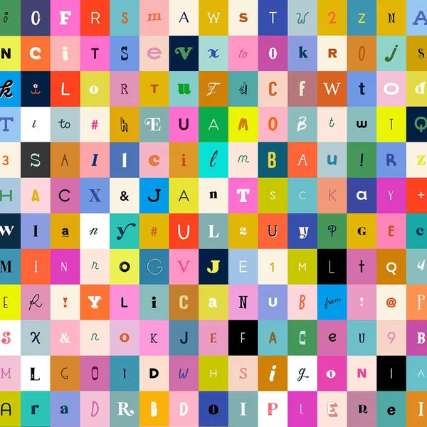 Selvedge Magic Letters Multi, Ruby Star Society