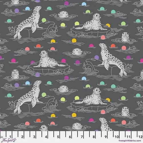 Tula Pink's Seal the Deal - Carbon, Graywork